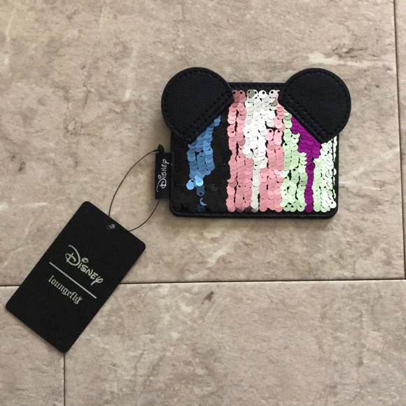 Loungefly Handbags - Official Disney Loungefly Minnie Mouse Sequin Cardholder